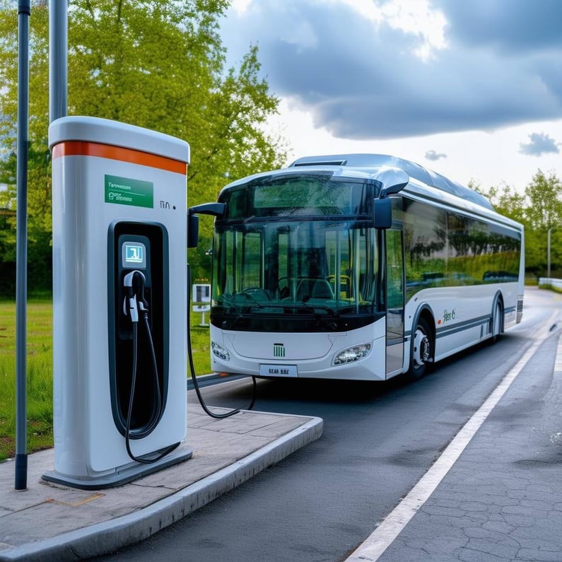 electrical bus in a charging station